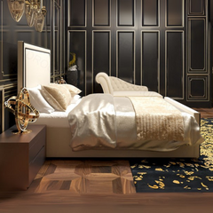 Queen Bed Frame - Modern Bed With Elegant Padded Design