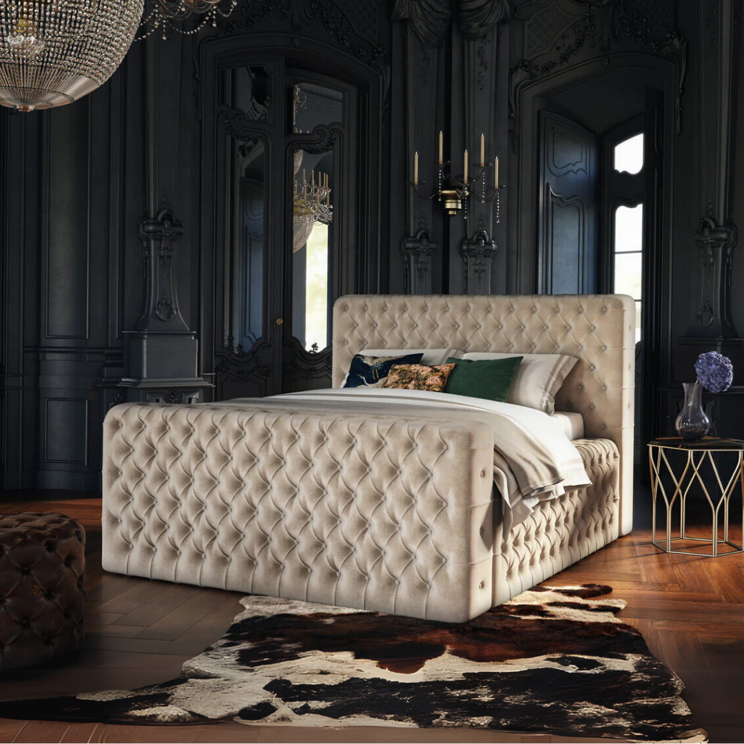 Bed With a Frame - Grand Velvet Bed Frame