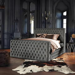 Bed With a Frame - Grand Velvet Bed