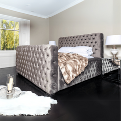 Bed With a Frame - Grand Velvet Bed with frame