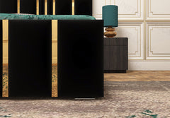 Bed With a Frame - Manhattan Luxury Bed Frame With Golden Strips