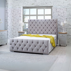 Double Bed And Frame - Button Tufted Bed Frame