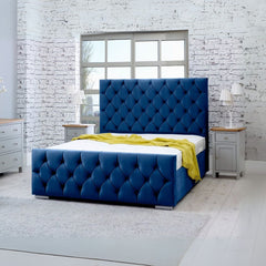 Double Bed And Frame - Button Tufted Bed With Frame