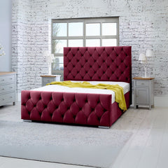 Double Bed And Frame - Button Tufted Bed