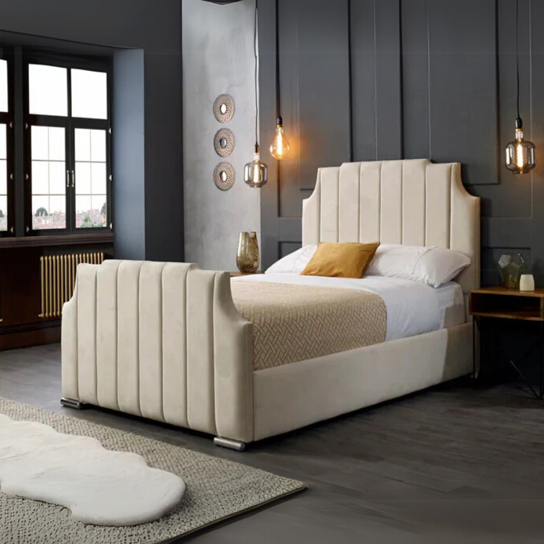 Double Bed Frame Cheap - Upholstered Bed With Modern Design