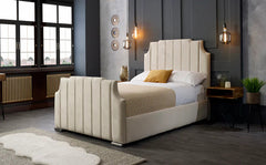Double Bed Frame Cheap - Upholstered Bed With Modern Design Headboard And Footboard With Mattress