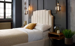 Double Bed Frame Cheap - Upholstered Bed With Modern Design Headboard And Footboard