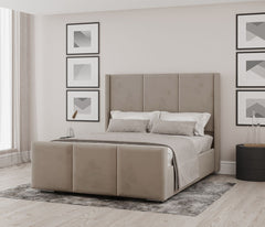 Double Bed Frame With Storage - Wingback Linear Bed Frame