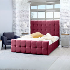 Double Bed Frames - Cube Diamante Headboard