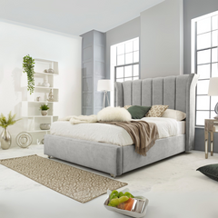 Double_Bed_Frames_-_Wingback_Tokyo_Bed_with_Frame solid wood