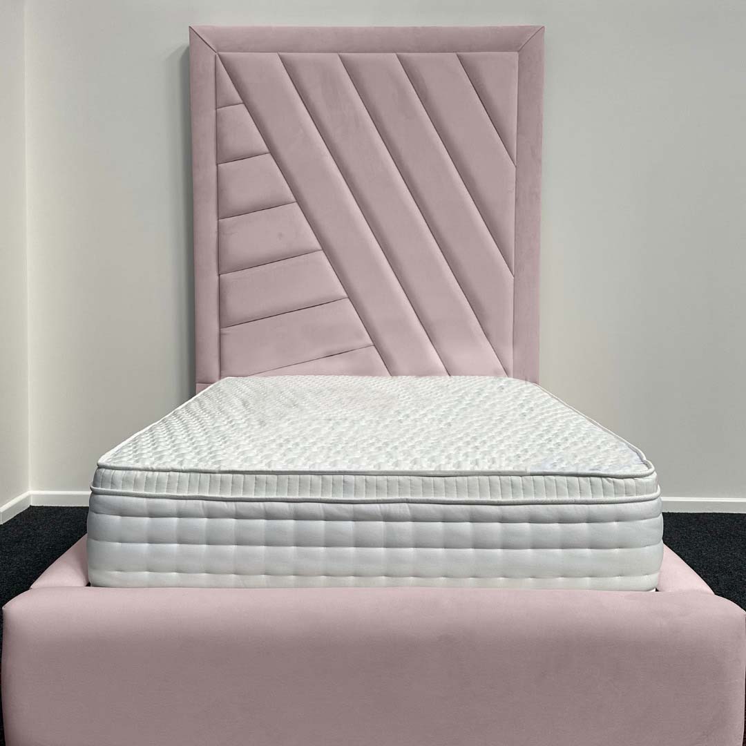 Double Bed With Storage - High Headboard Geometric Bed