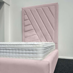 Double Bed With Storage - High Headboard Geometric Bed Frame