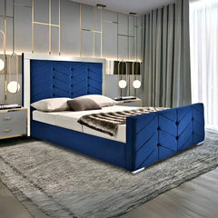 Framed Single Bed - Mirror Headboard Bed With Frame And Storage