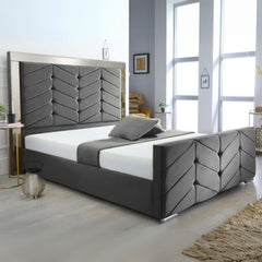 Framed Single Bed - Mirror Headboard Bed