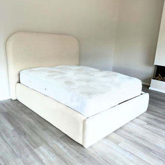 Single Bed Frame With Storage - Plain Teddy Fleece Bed Frame