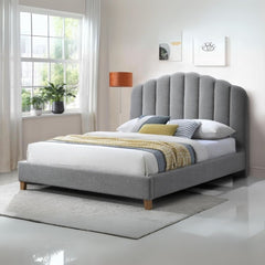 Single Bed Frame and Mattress - Elegant Scalloped Bed Frame