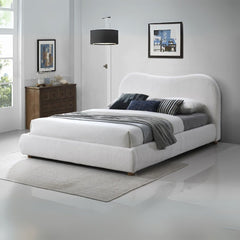 Single Wooden Bed Frame - Modern Oval Curved Bed Frame