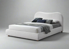 Single Wooden Bed Frame - Modern Oval Curved Bed With Frame