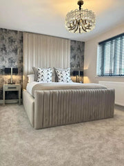 Small Single Bed Frame - Modern High Headboard Bed