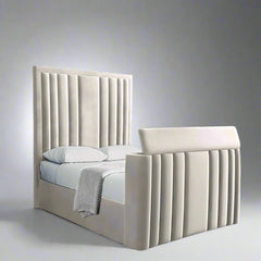 Tv Bed Frame - Channel Tufted Entertainment Bed Frame