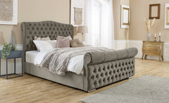Upholstered Bed Frame - Colorado Tufted Bed With Mattress