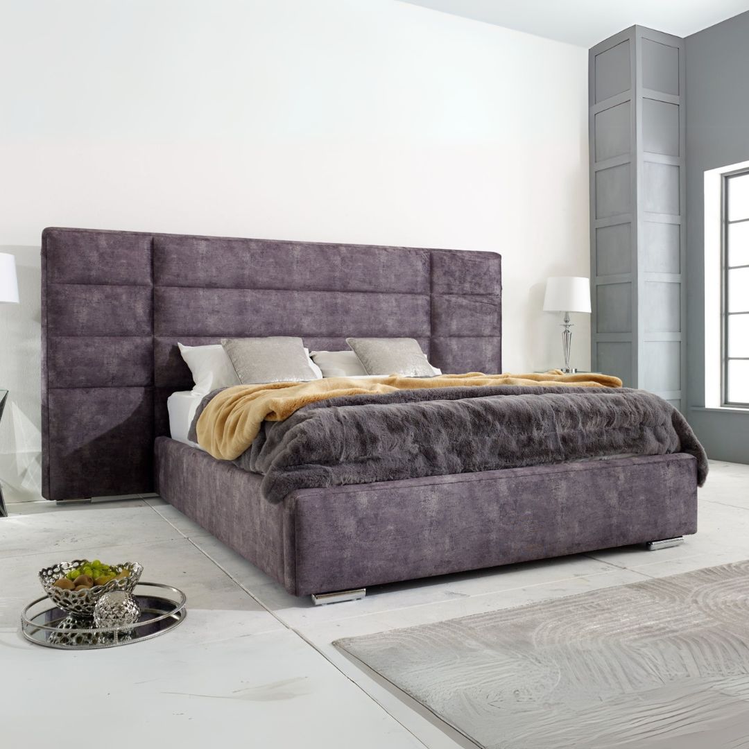 Wooden Double Bed Frame - Modern Padded Bed Frame