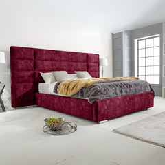 Wooden Double Bed Frame - Modern Padded Bed With Frame