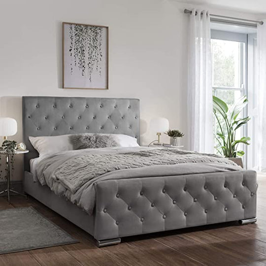 kingsize Bed Frame - Luxurious Tufted Upholstered Bed Frame