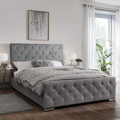 kingsize Bed Frame - Luxurious Tufted Upholstered Bed Frame