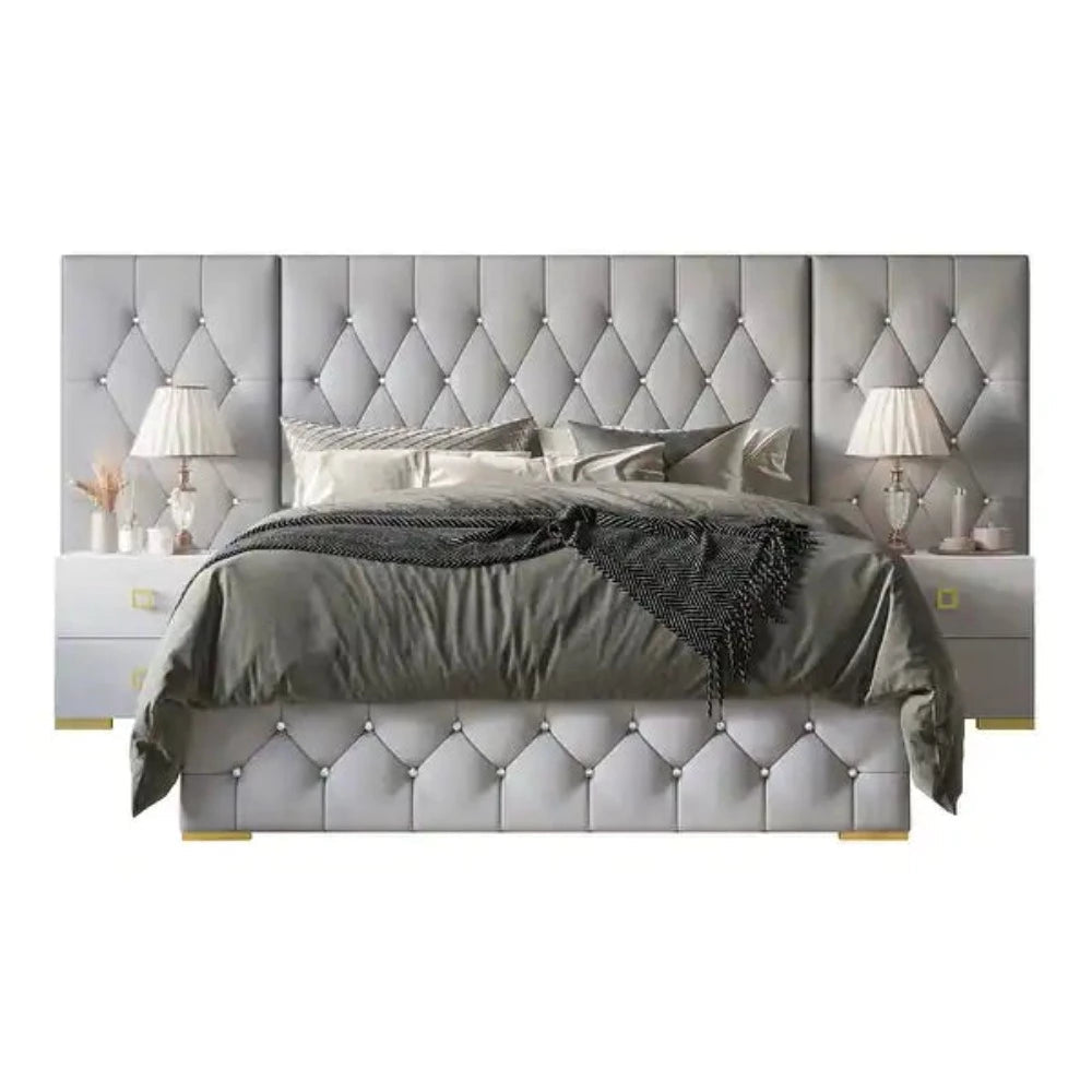 Bed Frame King Size - Luxurious Tufted Platform Bed Frame