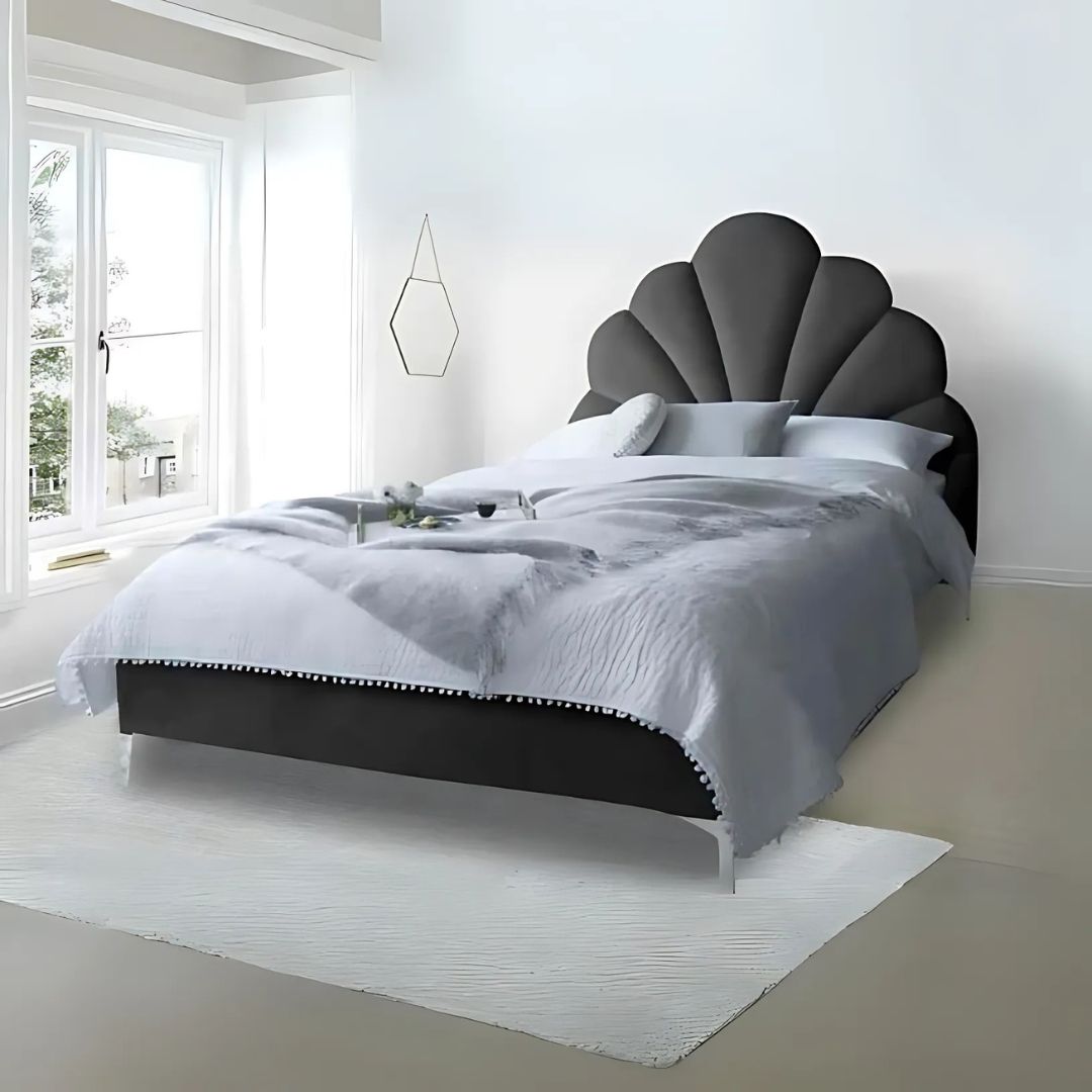 Bed Frame King Size - Scallop Headboard Bed With Frame