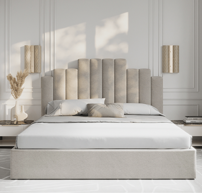 Double Bed Frame - Vertical Linear Bed Frame