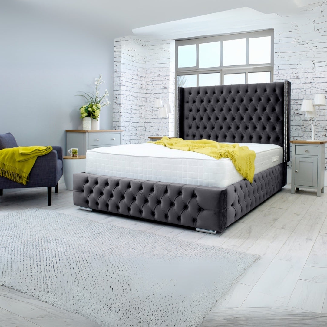 Full Bed Frame with Storage - Chesterfield Stow Bed 5