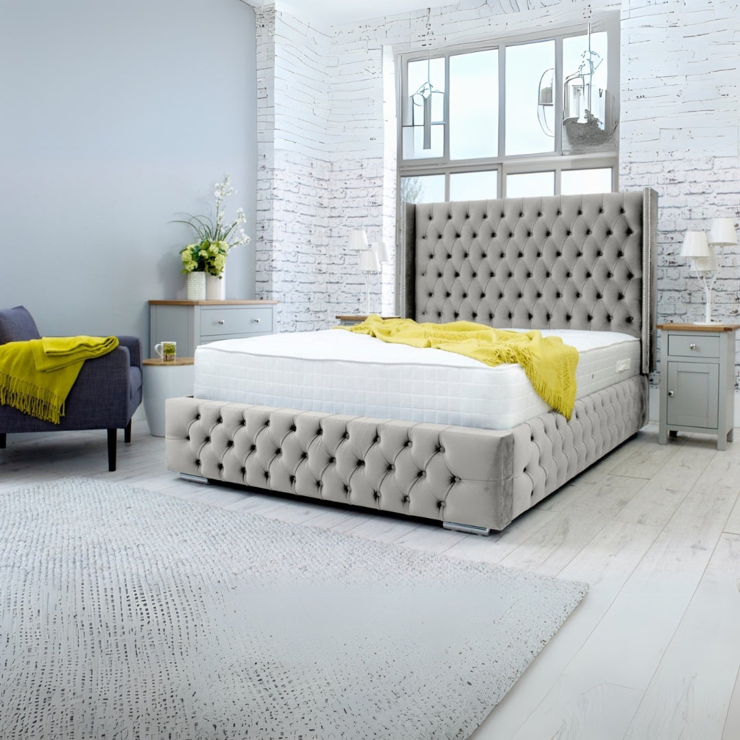 Full Bed Frame with Storage - Chesterfield Stow Bed 7