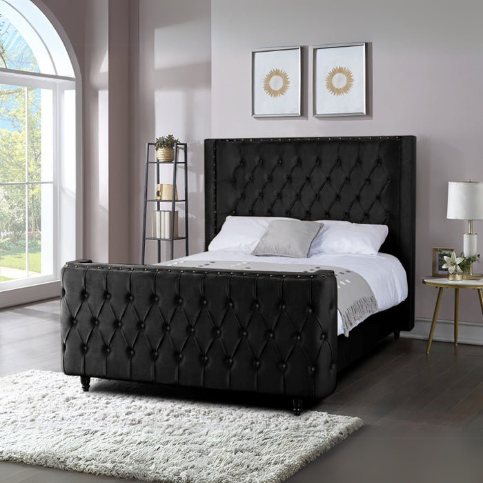 King Size Bed Frame with Storage - Black Storage King Bed Frame