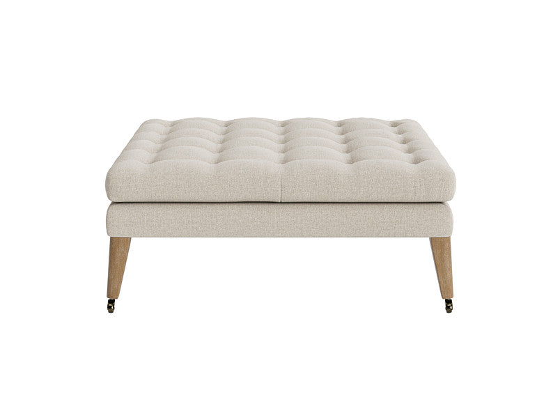Ottoman Footstool - Rolling Tufted Footstool