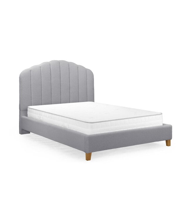 Single Bed Frame and Mattress - Elegant Scalloped Bed