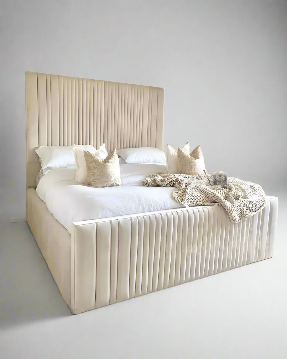 Small Single Bed Frame - Modern High Headboard Bed With Frame And Storage