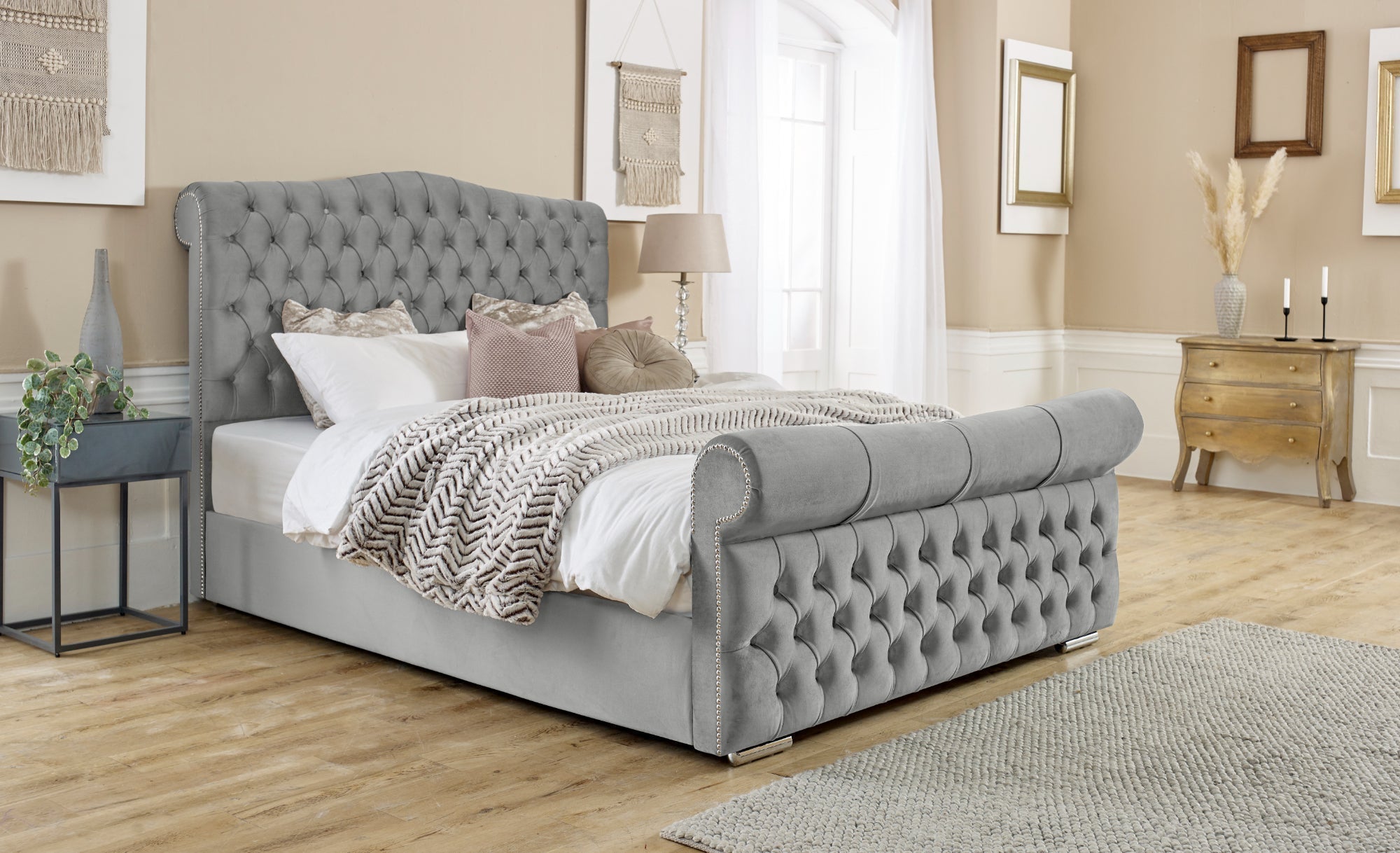 Upholstered_Bed_Frame_-_Colorado_Tufted_Bed and Frame with storage