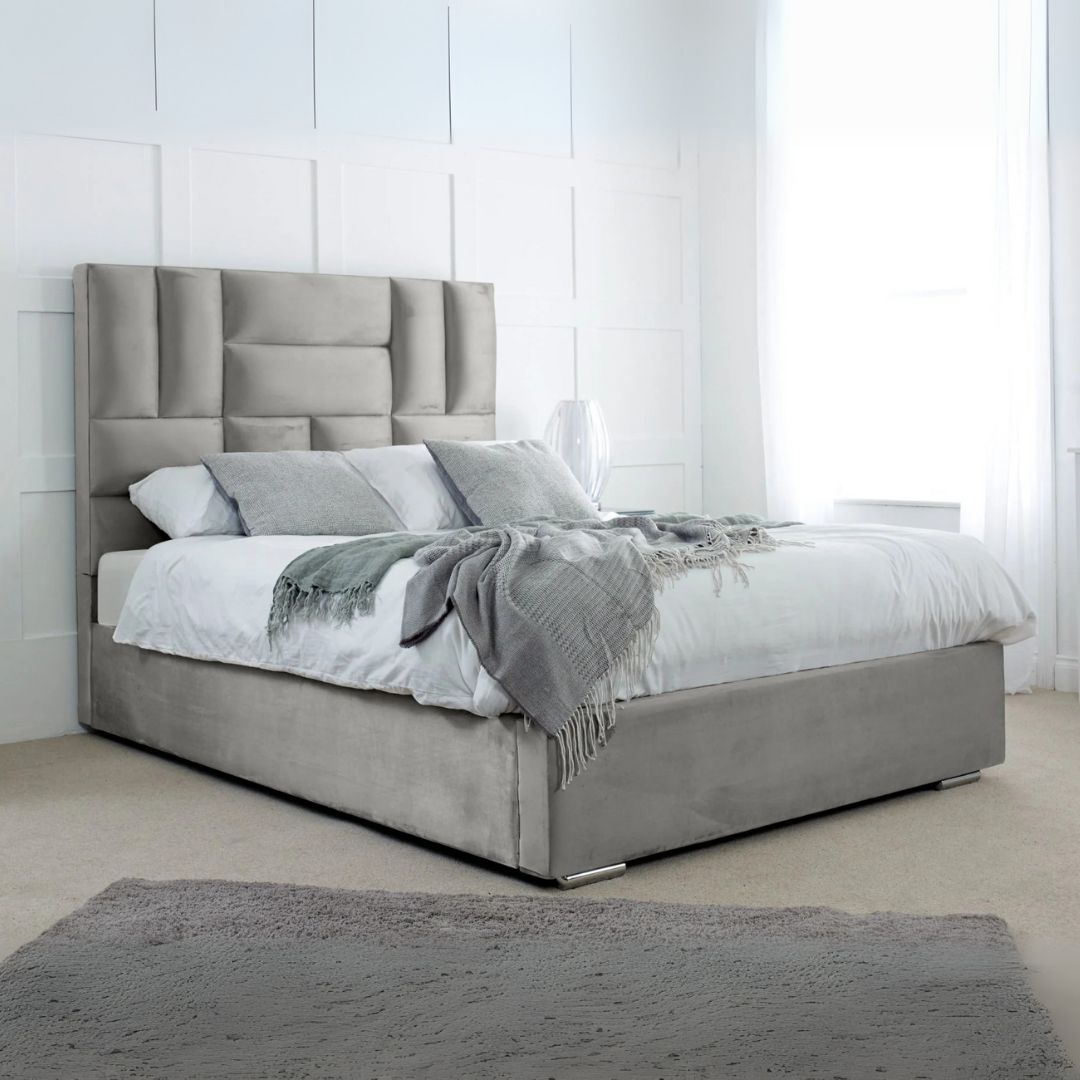 king size bed with frame - Modern seoul bed frame with mattress & storage